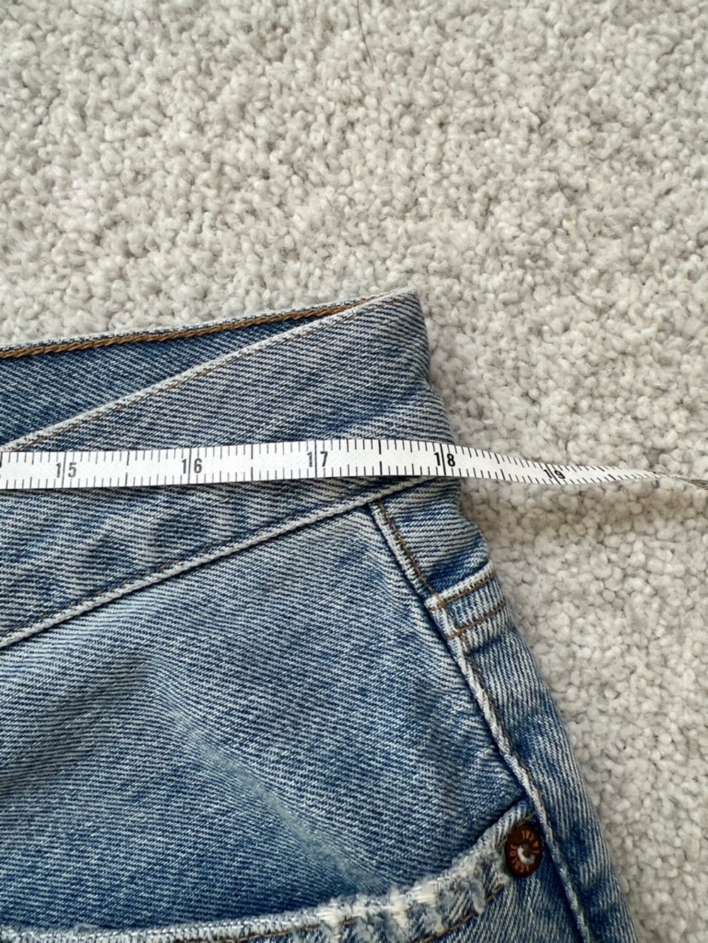 Agolde Light Blue Denim Raw-Hem Mini Skirt - Picture 7 of 9